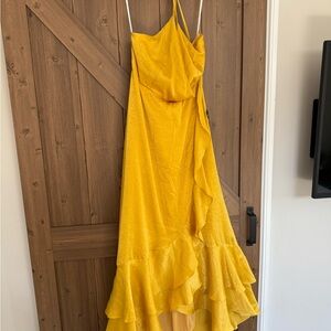 Lulus NWT Elegant Yellow Ruffled Dress